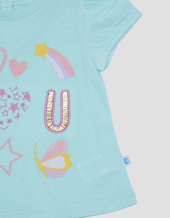 Pipiniko Girls' Back Ribbon Short Sleeve T-Shirt