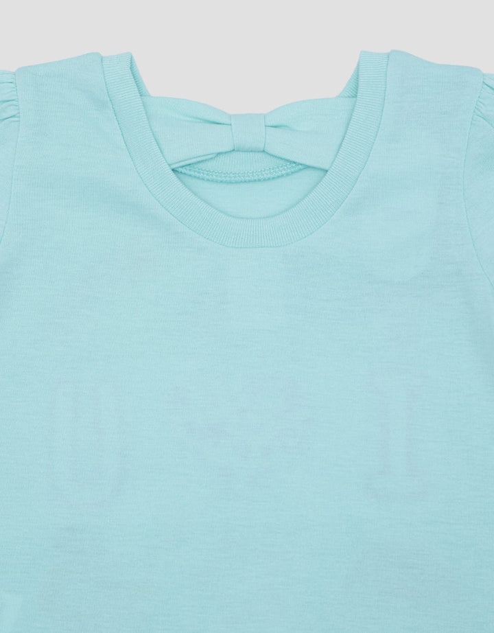 Pipiniko Girls' Back Ribbon Short Sleeve T-Shirt