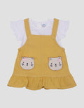 Pipiniko Cat Pocket Overall Dress Anak Perempuan