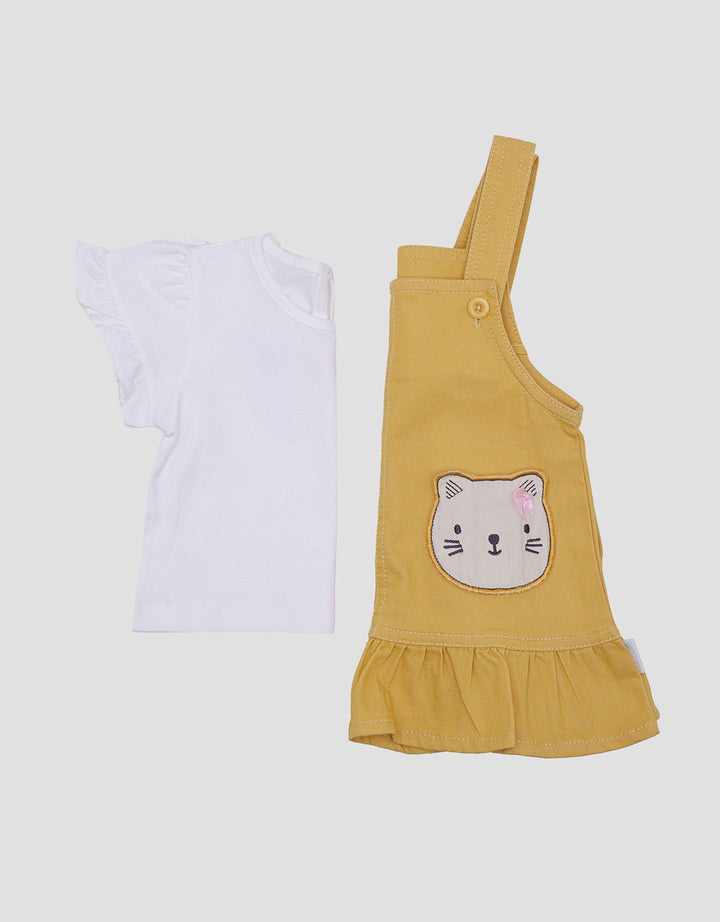 Pipiniko Cat Pocket Overall Dress Anak Perempuan