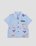 Pipiniko Full Print Dino Pixel Kemeja Anak Laki-Laki