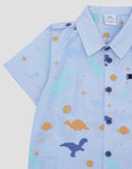 Pipiniko Full Print Dino Pixel Kemeja Anak Laki-Laki