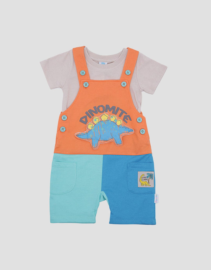 Pipiniko Jumpsuit Overall 3 Tone Dino Anak Laki-laki
