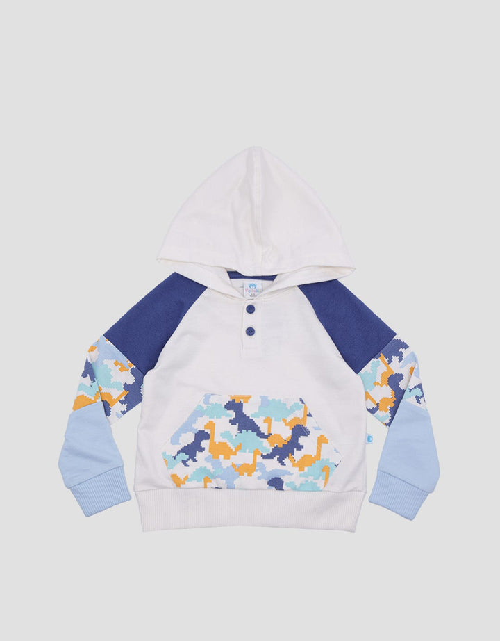 Pipiniko Dino Pixel Jaket Anak Laki-Laki