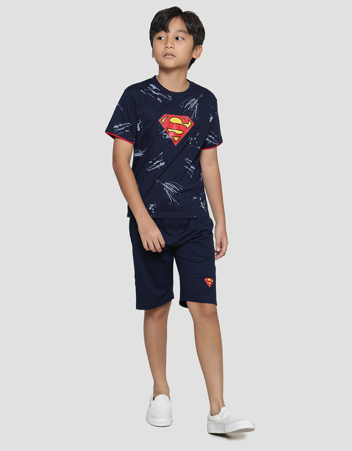 Character Superman Logo Kaos Anak Laki-laki
