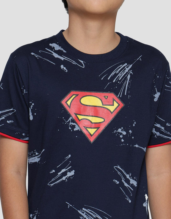Character Superman Logo Kaos Anak Laki-laki