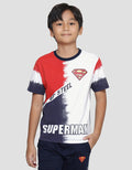Character Superman Tulisan Ombre Lengan Kaos Anak Laki-Laki