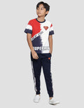 Character Superman Tulisan Ombre Lengan Kaos Anak Laki-Laki