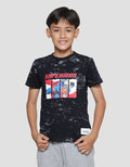 Character Superman Fly Print Kaos Anak Laki-laki
