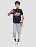 Character Superman Fly Print Kaos Anak Laki-laki