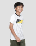 Character Batman Tulisan Marble Kaos Lengan Pendek Anak Laki-laki