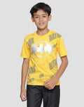 Character Batman Logo Foil Tengah Kaos Lengan Pendek Anak Laki-Laki