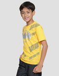 Character Batman Logo Foil Tengah Kaos Lengan Pendek Anak Laki-Laki