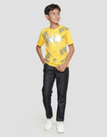 Character Batman Logo Foil Tengah Kaos Lengan Pendek Anak Laki-Laki