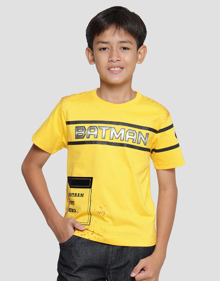 Character Kaos Lengan Pendek Anak Laki-laki  Print Batman Tulisan Tengah
