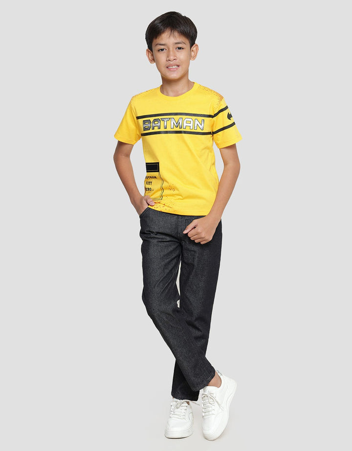 Character Kaos Lengan Pendek Anak Laki-laki  Print Batman Tulisan Tengah