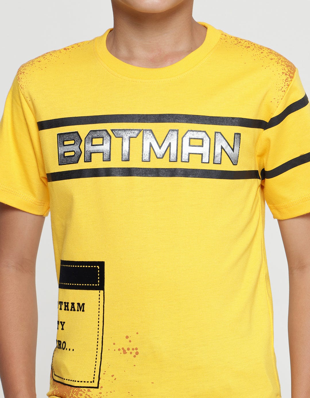Character Kaos Lengan Pendek Anak Laki-laki  Print Batman Tulisan Tengah