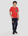 Character Mario Bros Logo Print Kaos Anak Laki-laki