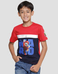 Character Short Sleeve T-shirt for Boys Print Mario Writing in the Middle
