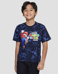 Character Mario Jump Print Short Sleeve T-shirt for Boys