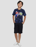 Character Mario Jump Print Short Sleeve T-shirt for Boys
