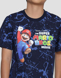 Character Mario Jump Print Short Sleeve T-shirt for Boys