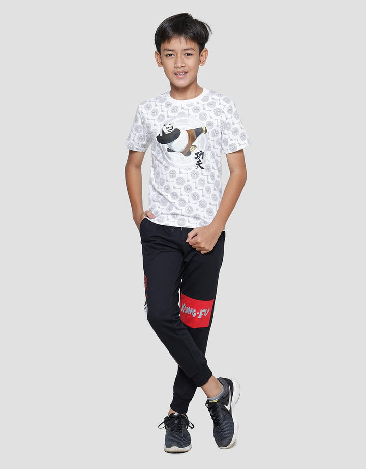 Character Kaos Anak Laki-laki Print Kungfu Panda Fight