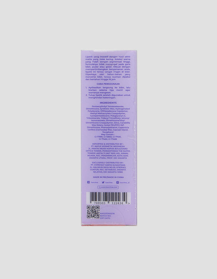 Luxcrime Matte Nificent Power Stain Lipstick Aphrodite