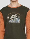 T Zone Men's Long Sleeve T-Shirt Retro Sport Car Race Theme