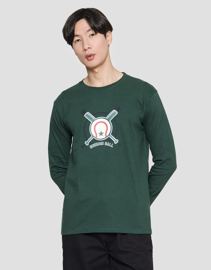 T Zone Kaos Lengan Panjang Pria Theme Retro Sport Boston2