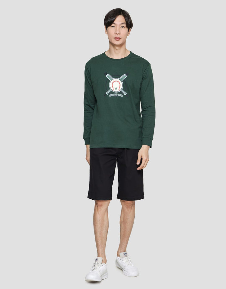 T Zone Kaos Lengan Panjang Pria Theme Retro Sport Boston2