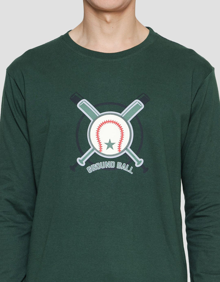 T Zone Kaos Lengan Panjang Pria Theme Retro Sport Boston2