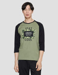 T Zone Raglan 3/4 Men's Camou Theme T-Shirt - Stay Cool
