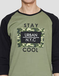 T Zone Raglan 3/4 Men's Camou Theme T-Shirt - Stay Cool