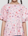 Little M Balon Sleeves Tumpuk Kemeja Anak Perempuan