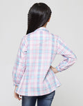 Little M Kerah Motif Kotak Blouse Lengan Panjang Anak Perempuan