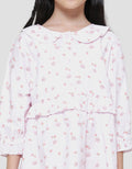Little M Kerah Ruffle Print Salur Bear Blouse Anak Perempuan