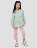 Little M Kerah Ruffle Bordir Bunga Kemeja Blouse Anak Perempuan
