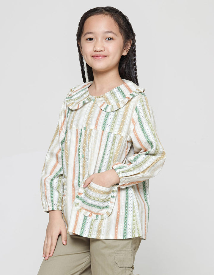 Little M Ruffle Neck Blouse Anak Perempuan