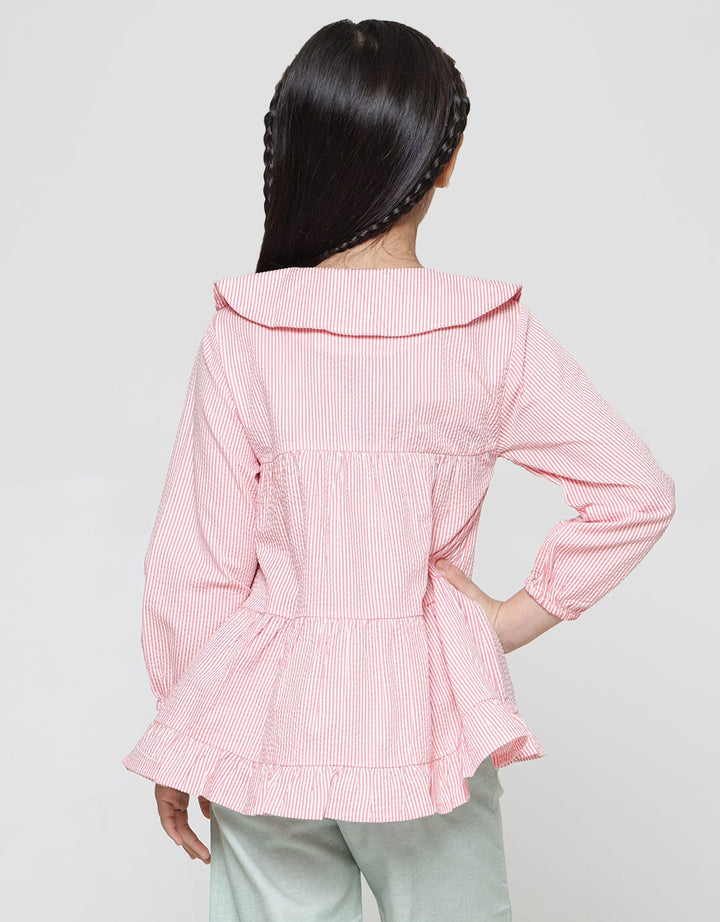 Little M Salur Ripple Kemeja Blouse Anak Perempuan