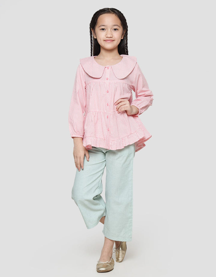 Little M Salur Ripple Kemeja Blouse Anak Perempuan