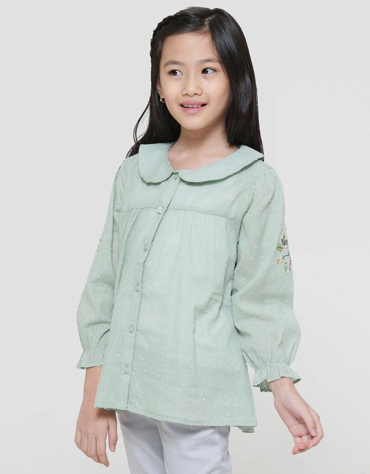 Little M Dobby Big Collar Blouse Anak Perempuan