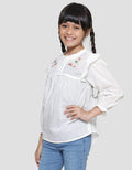 Little M Dobby Kerah Ruffle Blouse Anak Perempuan