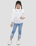 Little M Dobby Kerah Ruffle Blouse Anak Perempuan
