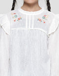 Little M Dobby Kerah Ruffle Blouse Anak Perempuan