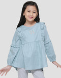 Little M Ruffle Embro Flower Blouse Anak Perempuan