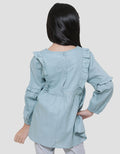 Little M Ruffle Embro Flower Blouse Anak Perempuan