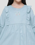 Little M Ruffle Embro Flower Blouse Anak Perempuan