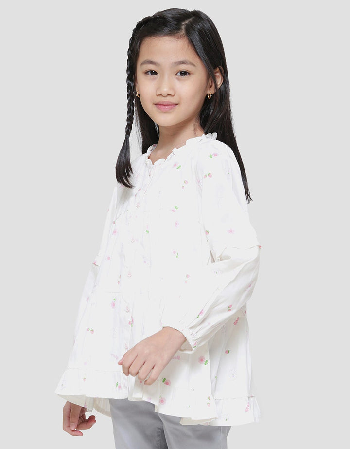 Little M Bear Flower Blouse Anak Perempuan