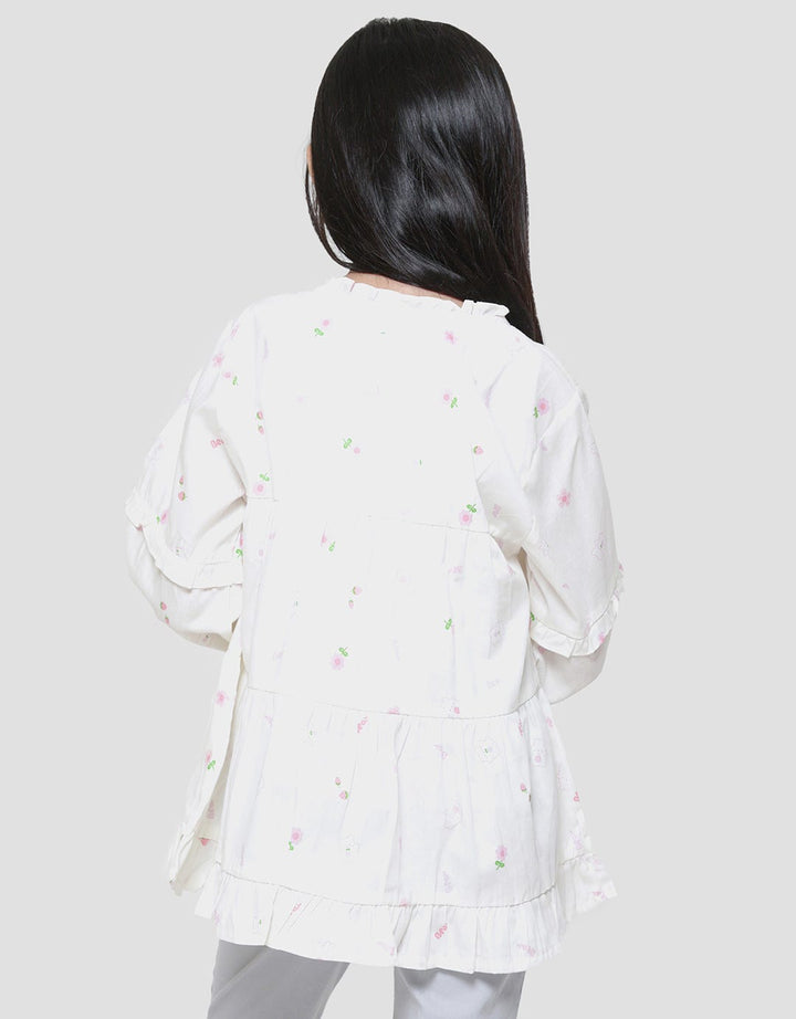 Little M Bear Flower Blouse Anak Perempuan